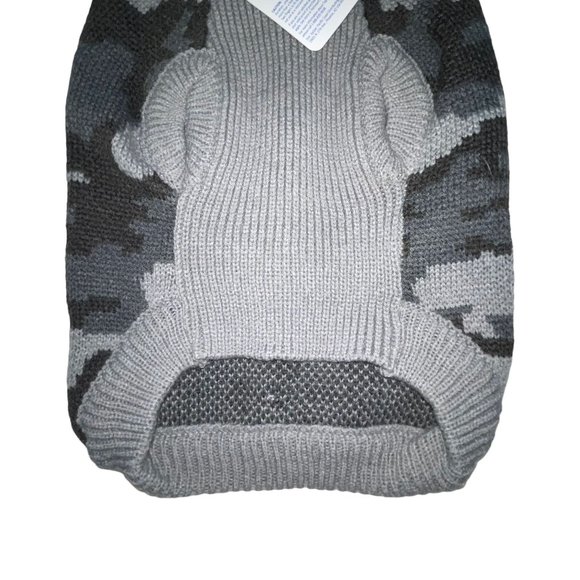 NWT Top Paw Grey Camo Cardigan Gray Camouflage Pullover Sweater Winter Dog L - Picture 6 of 6